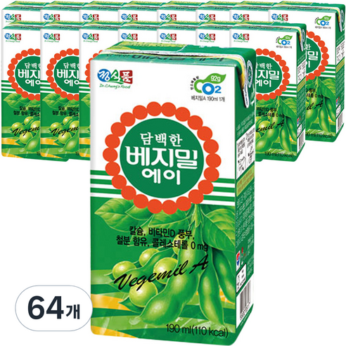 담백한 베지밀 두유 에이, 190ml, 64개