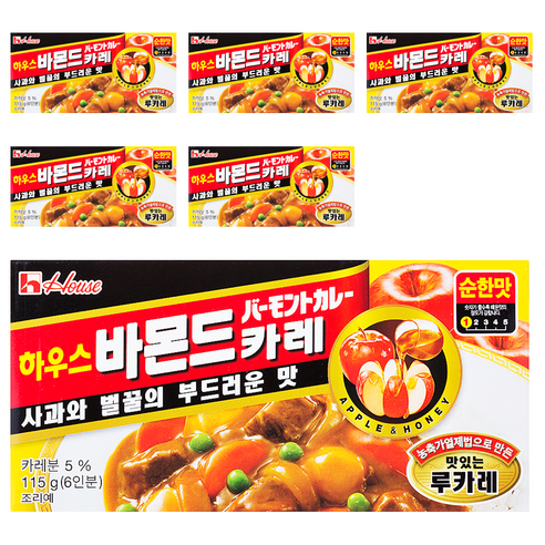 하우스 바몬드카레 순한맛, 115g, 6개