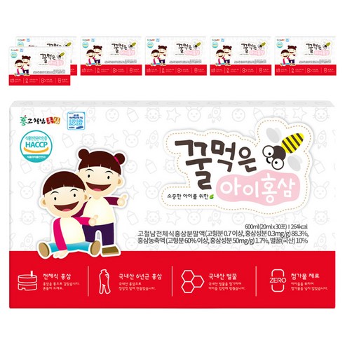 고철남홍삼 꿀먹은 아이홍삼, 30회분, 600ml, 7개