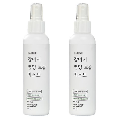 닥터블랭크 강아지 영양 보습 저자극 미스트 베이비 파우더향, 150ml, 2개
