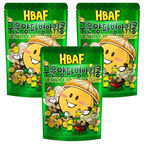 바프 구운양파맛 병아리콩, 90g, 3개