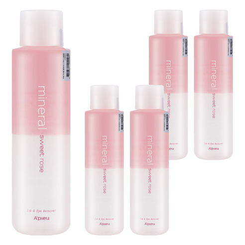 어퓨 미네랄 대용량 스윗로즈 립앤아이 리무버, 250ml, 5개