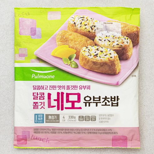 추천제품 달콤쫄깃한 간편 간식: 풀무원 달콤쫄깃 네모 유부초밥 소개