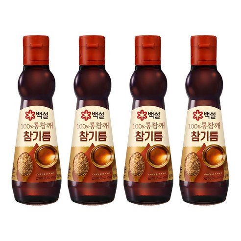 백설 100% 통참깨 참기름, 320ml, 4개