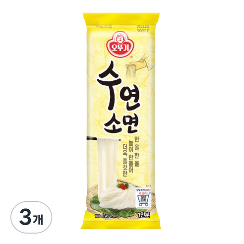 오뚜기 옛날국수 수연소면, 100g, 3개