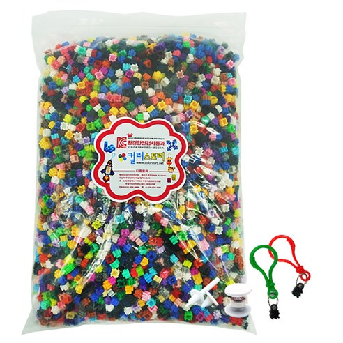 컬러스토리 디폼블럭 33종 세트 G34 8mm 1kg, 블럭(혼합색상), 고리(랜덤발송), 1개