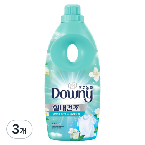 다우니 실내건조 프레시클린 초고농축 섬유유연제 본품, 1L, 3개