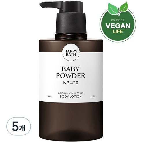 해피바스 오리지널컬렉션 바디로션 베이비파우더, 500g, 5개