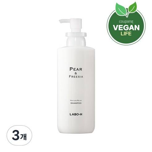 라보에이치 탈모 증상 완화 두피 강화 샴푸 페어앤프리지아향, 400ml, 3개