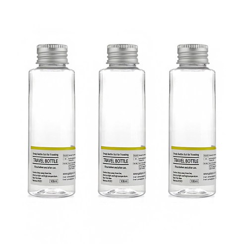 할로뷰티 알루미늄캡 투명 공병 100ml, 3개