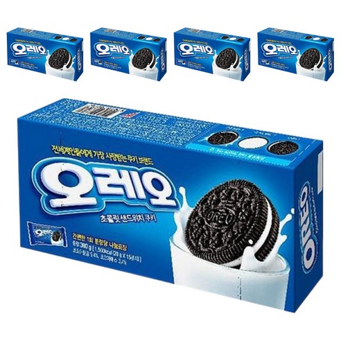 오레오 초콜릿 샌드위치 쿠키, 300g, 5개