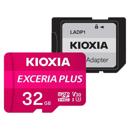 키오시아 EXCERIA PLUS HC UHS-I microSD 메모리카드 + SD 어댑터 세트, 32GB, 1개