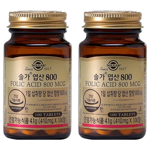 솔가 엽산 800, 100정, 41g, 2개