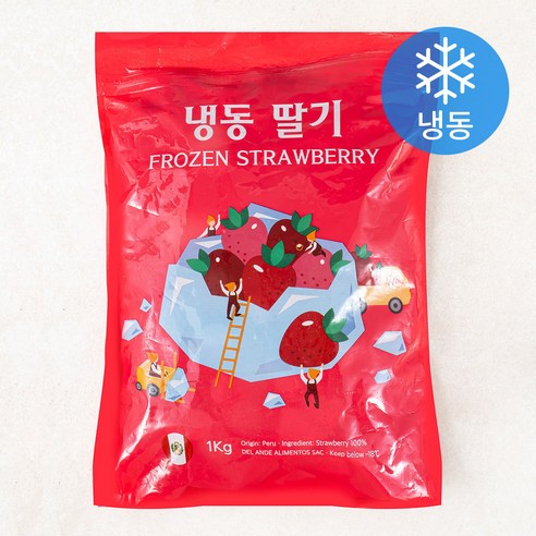 웰프레쉬 딸기 (냉동), 1kg, 4개 고슬딸기1kg