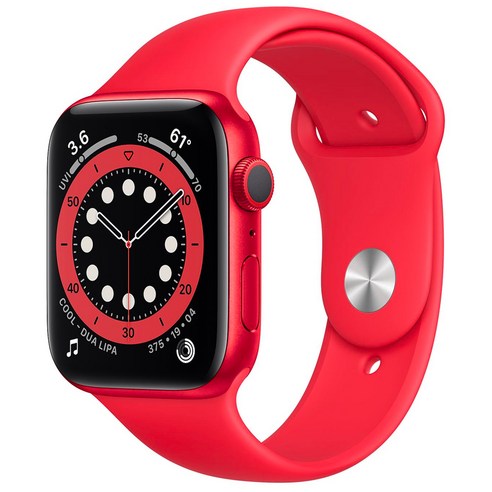 Apple 애플워치 6, (PRODUCT)RED 알루미늄 케이스, (PRODUCT)RED 스포츠 밴드, 44mm, GPS