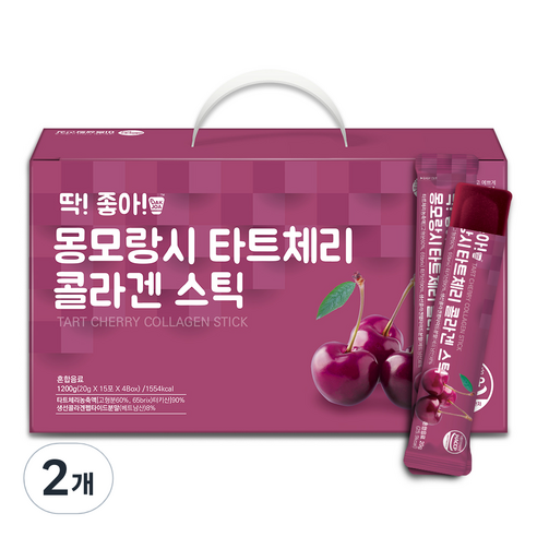 미쁨생활건강 딱좋아 몽모랑시 타트체리 콜라겐 젤리스틱, 15회분, 300g, 8개