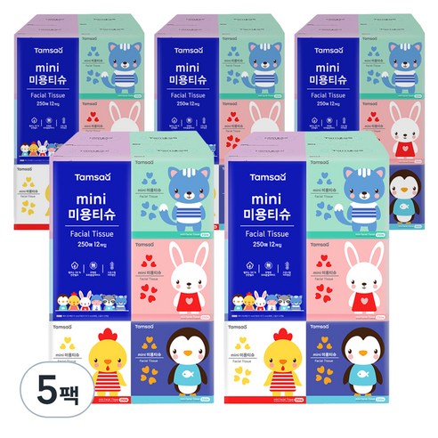 탐사 미니 미용티슈 250매, 250매입, 60개
