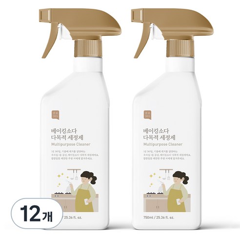 쉼표365 베이킹소다 대용량 다목적 세정제, 750ml, 12개