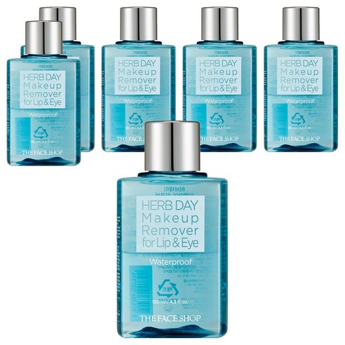 더페이스샵 허브데이 워터프루프 립 앤 아이 메이크업 리무버, 130ml, 6개