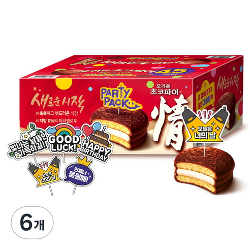 오리온초코파이 정 파티팩, 1.755kg, 6개