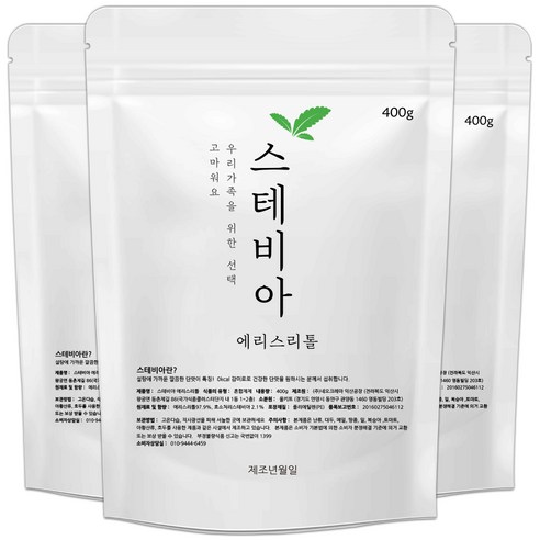 네오크레마 스테비아 에리스리톨, 400g, 3개