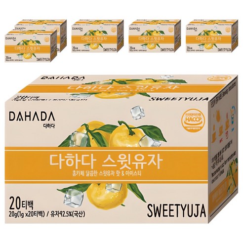 다하다 스윗 유자, 1g, 20개입, 6개
