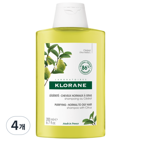 클로란 스케일링 샴푸 시트러스향, 200ml, 4개