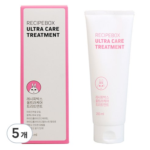 레시피박스 울트라케어 헤어 트리트먼트, 200ml, 5개