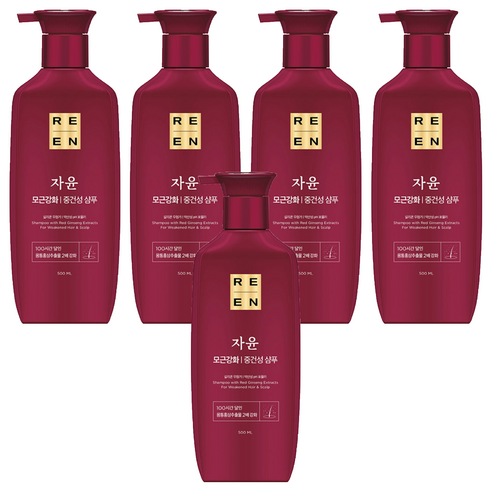 리엔 자윤 강화 중건성 샴푸, 500ml, 5개