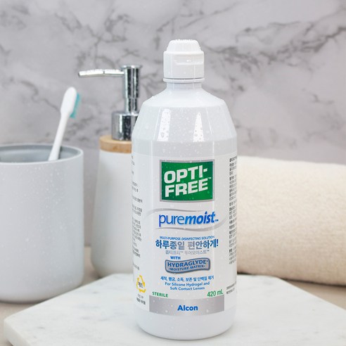 촉촉함이 깃든 깨끗함, 옵티프리 퓨어모이스트로 건강한 눈을 지키세요.