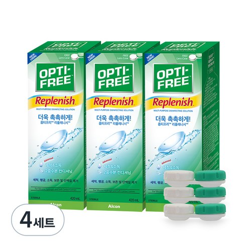 옵티프리 리플레니시 렌즈세정액 420ml 3p + 렌즈케이스 3p, 12개