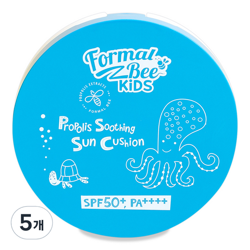 포멀비 키즈 유아 프로폴리스 수딩 대왕 선쿠션 SPF50+ PA++++ 아기 자외선차단제, 25g, 5개