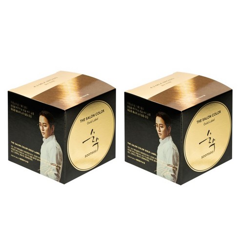 순수 더 살롱 컬러 골드라벨 염모제, 밀크 브라운, 2개