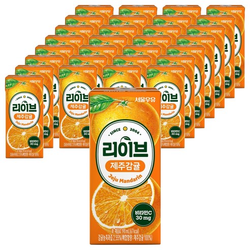 서울우유 리이브 제주감귤 주스, 190ml, 72개