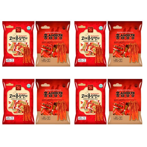 일광제과 홍삼양갱 250g + 고려홍삼젤리 280g, 4세트