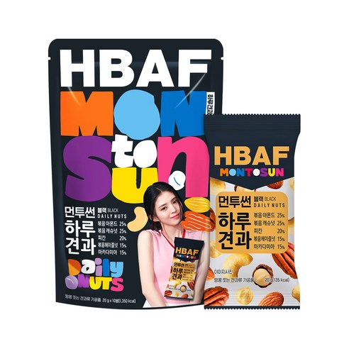 바프 먼투썬 하루견과 블랙, 20g, 100개