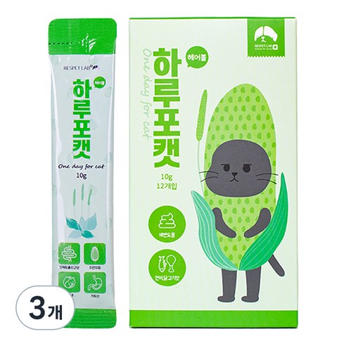 리스펫랩 고양이 하루포캣 영양제, 헤어볼+장건강, 3개