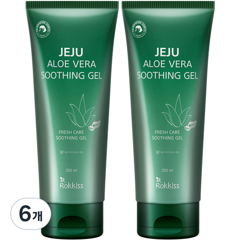 록키스 제주 알로에베라 수딩젤, 250ml, 6개