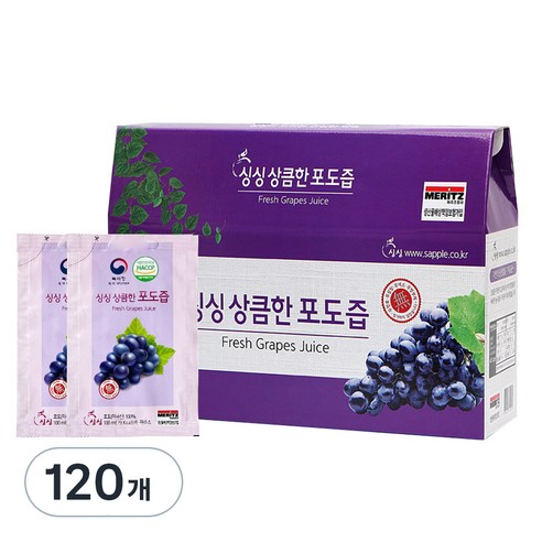 싱싱 상큼한 포도즙, 100ml, 120개