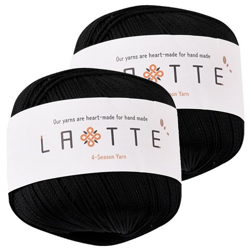 실바람섬유 라떼 뜨개실, 02 검정, 2개