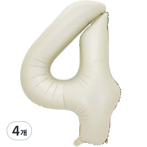 팡파티 숫자 레터링 풍선 101cm 4, 화이트, 4개