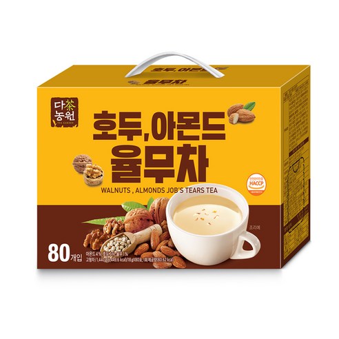 다농원 호두 아몬드 율무차, 80개입, 1개, 18g