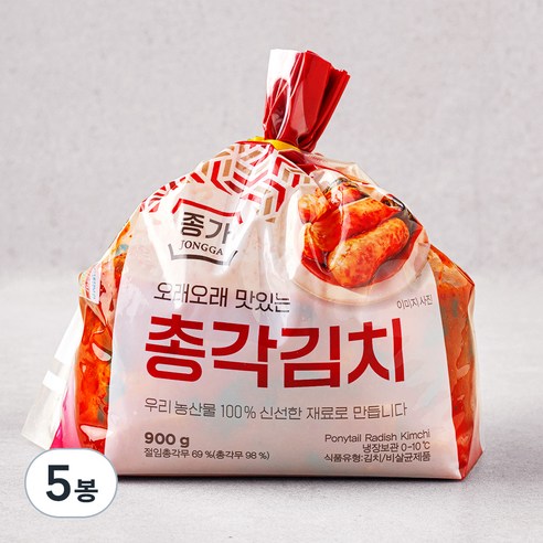종가 총각김치, 900g, 5봉