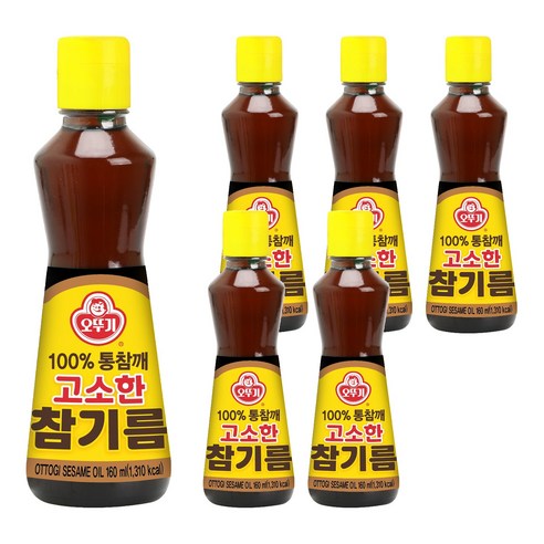 오뚜기 고소한 참기름 병, 160ml, 6개