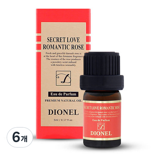디오넬 시크릿 러브 로맨틱 로즈 여성청결제, 5ml, 6개