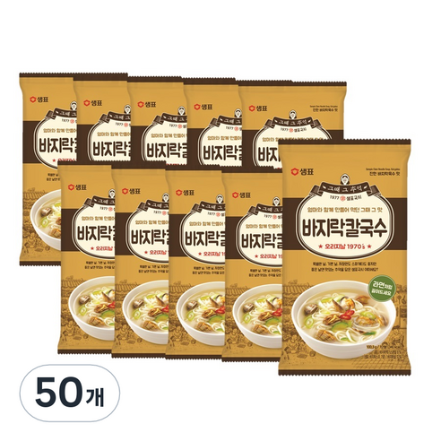 샘표 바지락 칼국수, 100.3g, 50개
