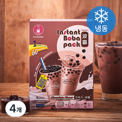 오스버블 인스턴트 보바팩 버블티 초콜릿맛 4개입 (냉동), 260g, 4개