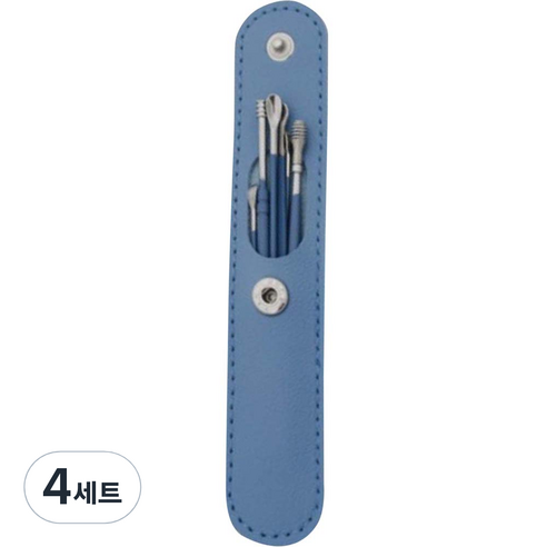 봄봄리빙 스테인리스 귀이개 열쇠고리 6종 세트 블루, 4세트