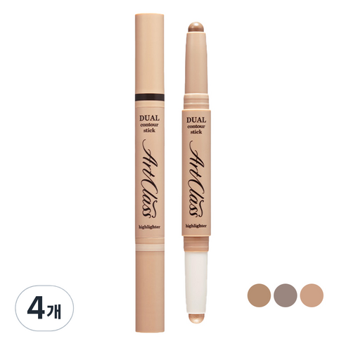 투쿨포스쿨 아트클래스 바이 로댕 듀얼 컨투어 스틱, 03호 NEUTRAL DUO, 4개