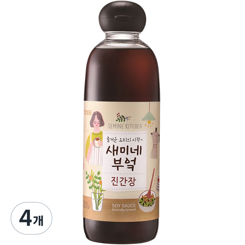 샘표 새미네부엌 진간장, 830ml, 4개